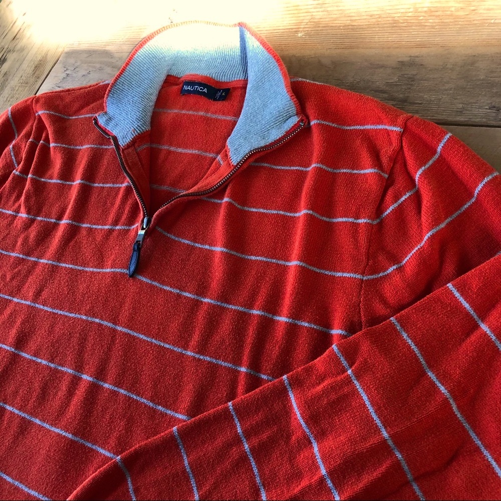 Nautica Men’s Zip Neck Cotton Sweater - Picture 5 of 12